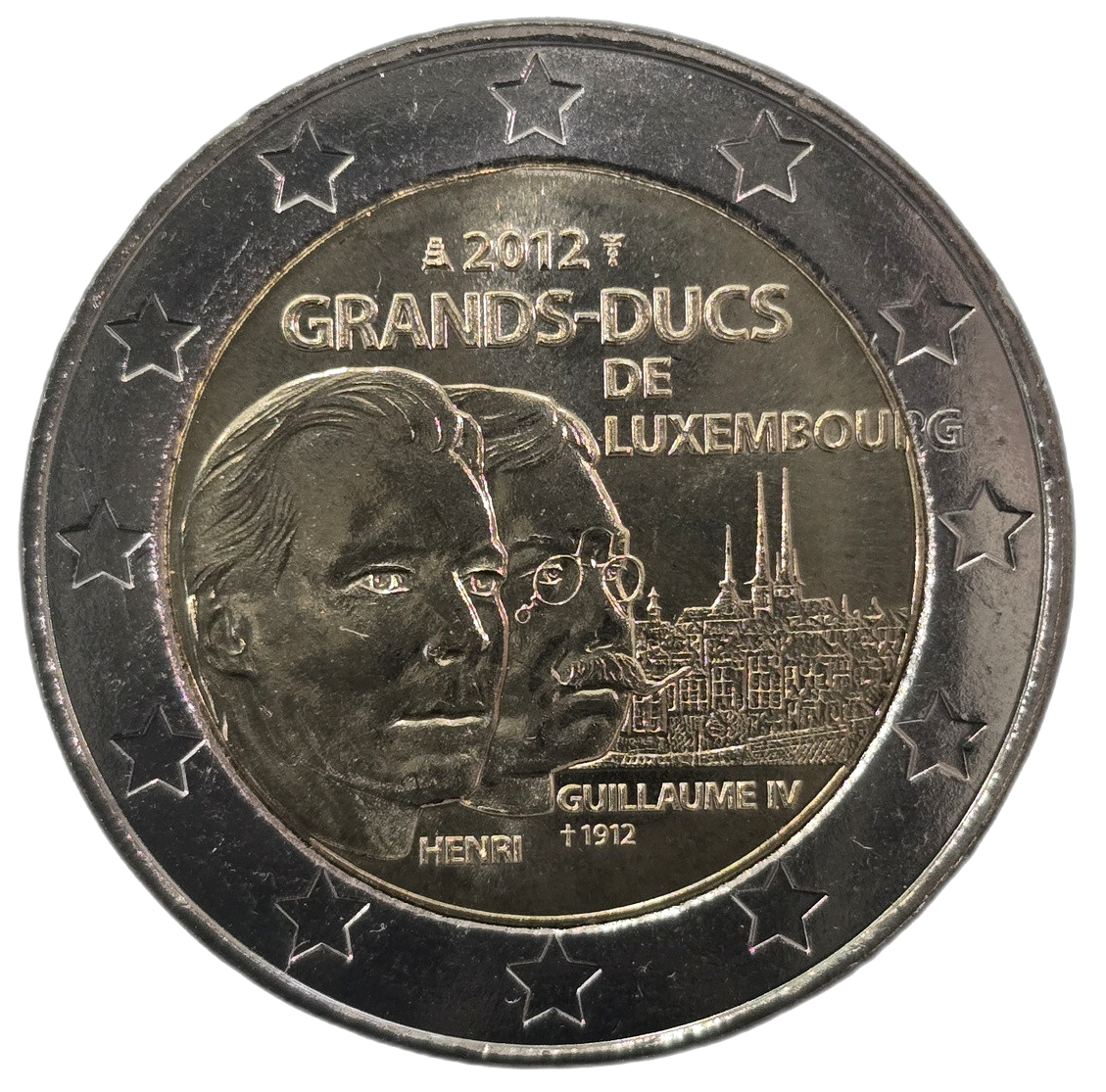2 euros conmemorativa El Gran Duque Enrique y el Gran Duque Guillermo IV